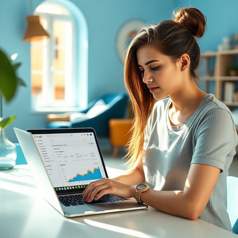 Polaznica pregledava Google Analytics na laptopu